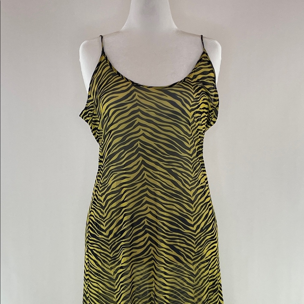 Yellow Zebra Mesh Swim Coverup, XL - Picture 3 of 9